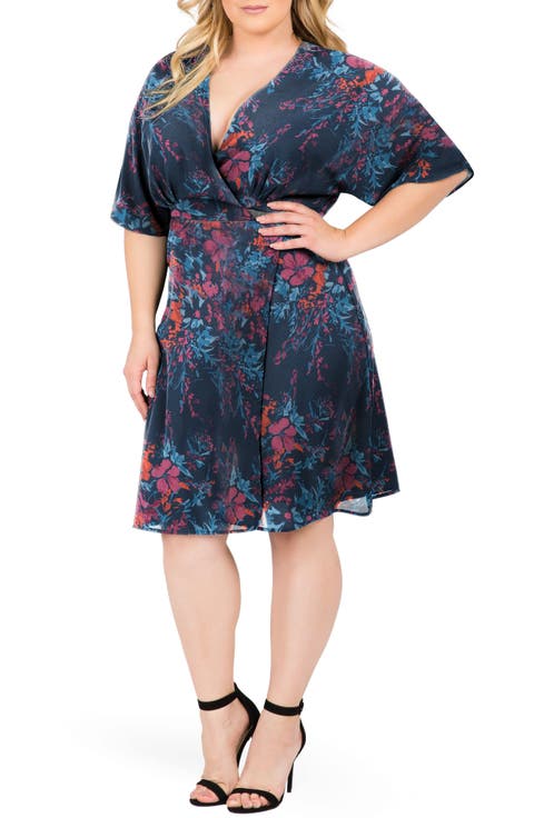 Candice Floral Wrap Dress (Plus Size)