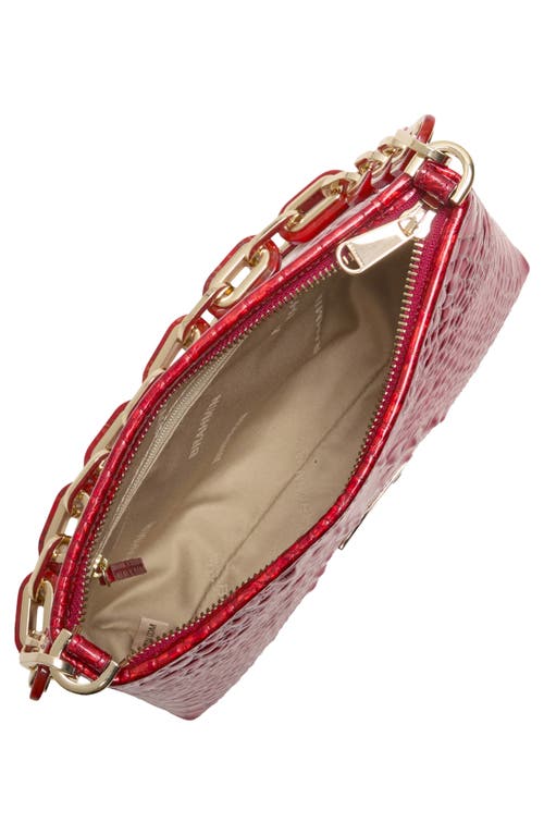 Brahmin Mod Lorelei Croc Embossed Leather Shoulder Bag In Red