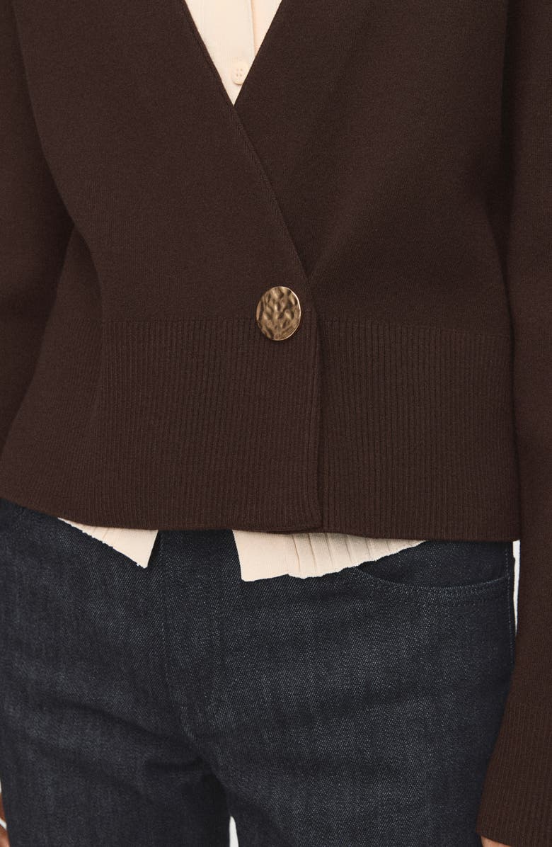 MANGO Anita Cardigan, Alternate, color, Chocolate