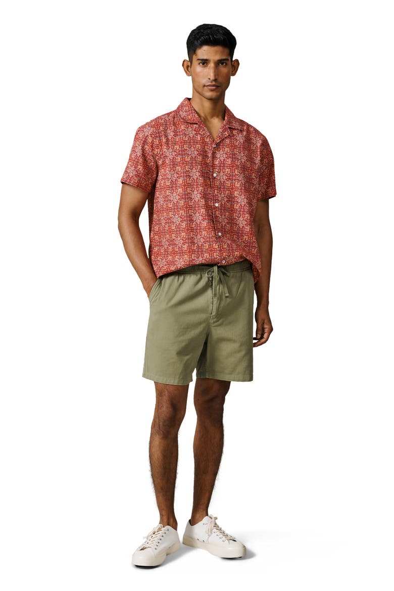 Allanby Cotton Drawstring Rugby Short, Alternate, color, Khaki