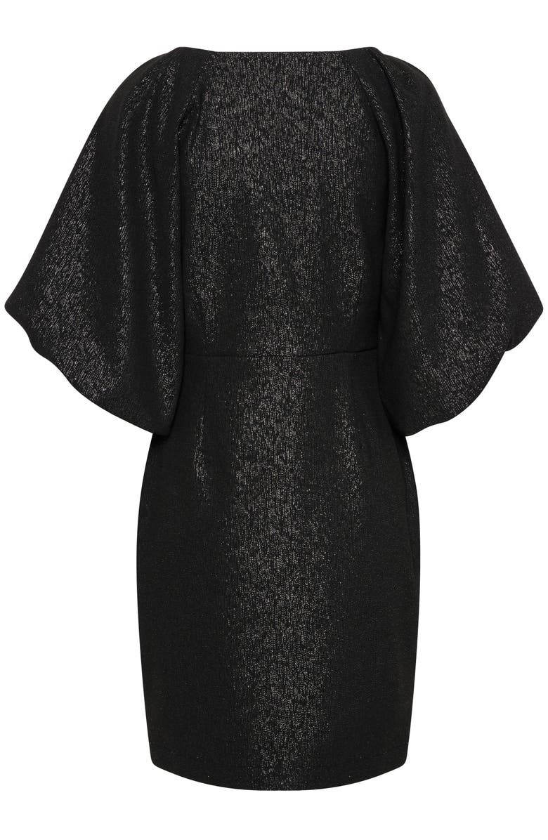 Soaked in Luxury SLCahlina Metallic V-neck Mini Dress, Alternate, color, Gun Metal