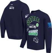 PRO STANDARD Men's Pro Standard College Navy Seattle Seahawks Turn It Up Drop Shoulder Pullover Sweatshirt