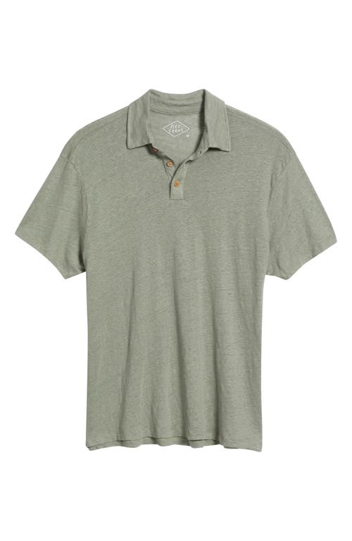 Alex Crane  Linen Polo In Moss