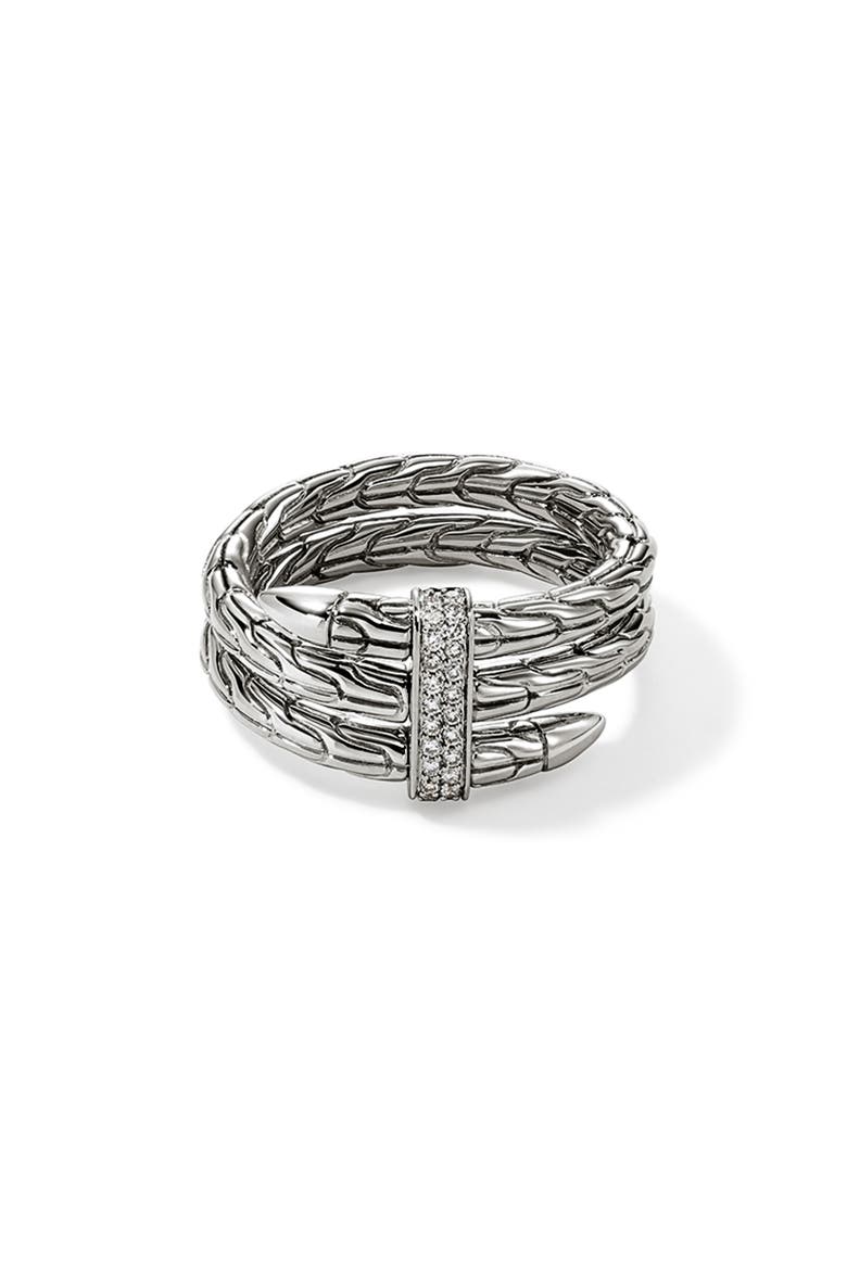Spear Ring, Diamonds, Wide, Alternate, color, SILVER