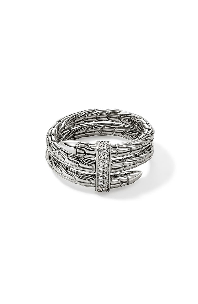 John Hardy Spear Ring, Diamonds, Wide, Alternate, color, Silver