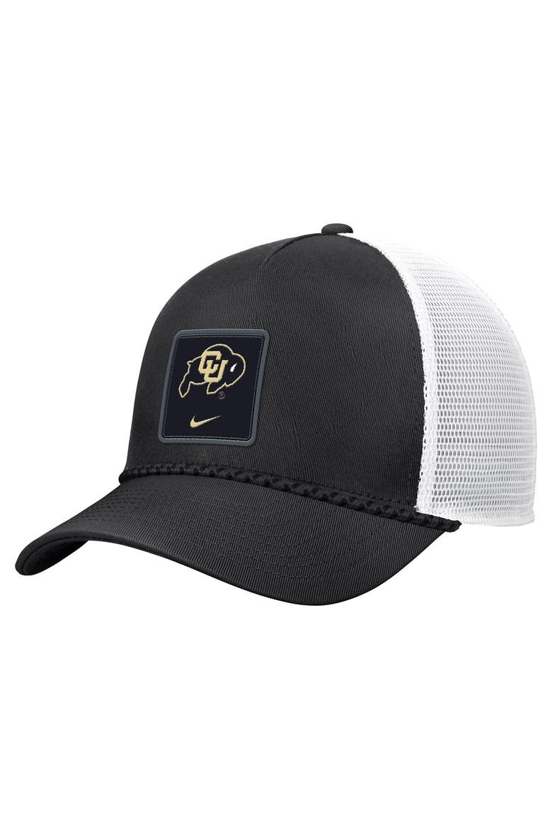 Men's Nike Black Colorado Buffaloes 2026 On-Field Rope Adjustable Trucker Hat, Alternate, color, Black