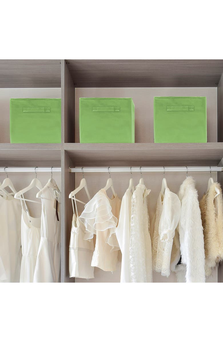 SORBUS Green Foldable Storage Cube Basket Bin - Pack of 6, Alternate, color, Green