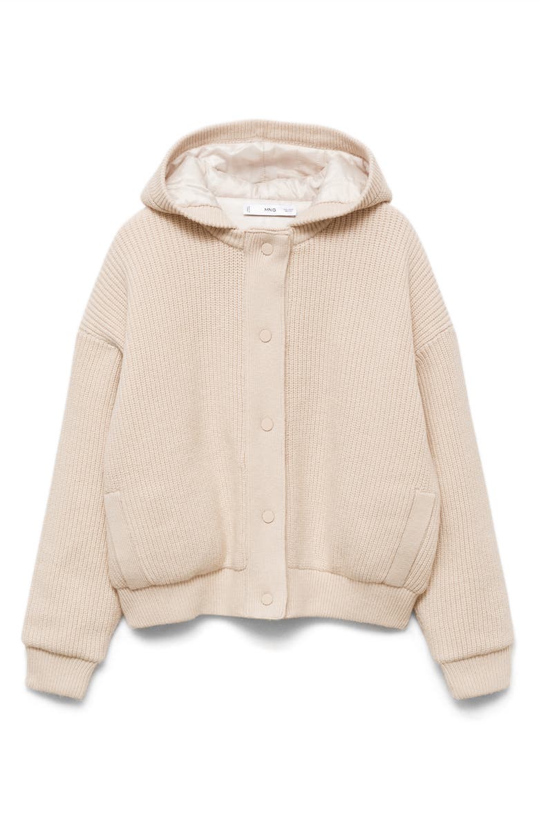 MANGO Hooded Knit Jacket, Alternate, color, 