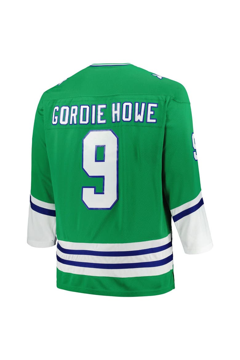 Men's Mitchell & Ness Gordie Howe Green Hartford Whalers Big & Tall  Vintage Hockey Blue Line Player Jersey, Alternate, color, Green
