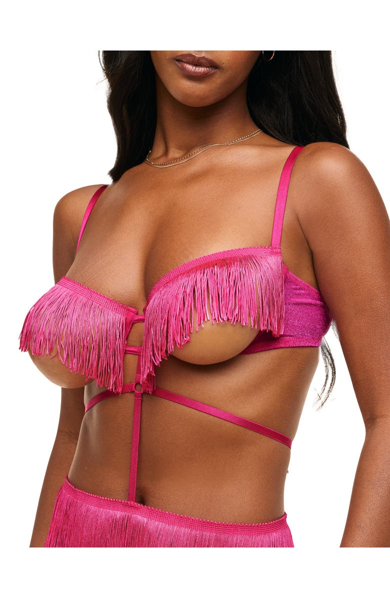Adore Me Neveah Fringe Playsuit Lingerie, Alternate, color, Dark Pink