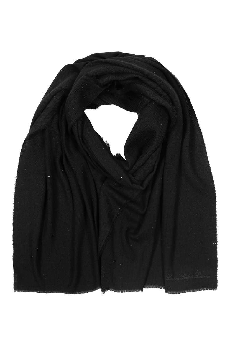 Mini Sequin Herringbone Wrap, Main, color, BLACK