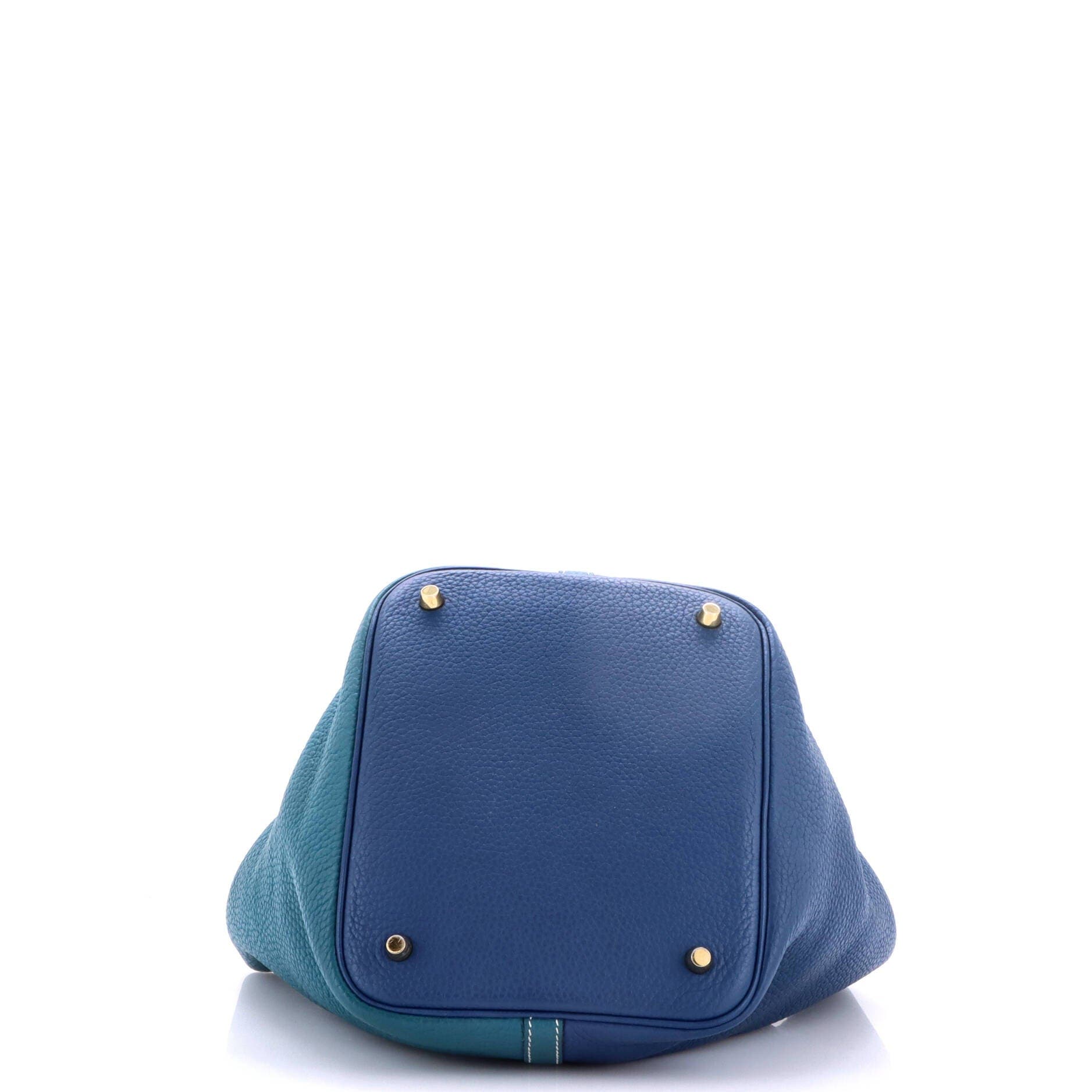 Picotin Lock Bag Bicolor Clemence MM, Alternate, color, Blue