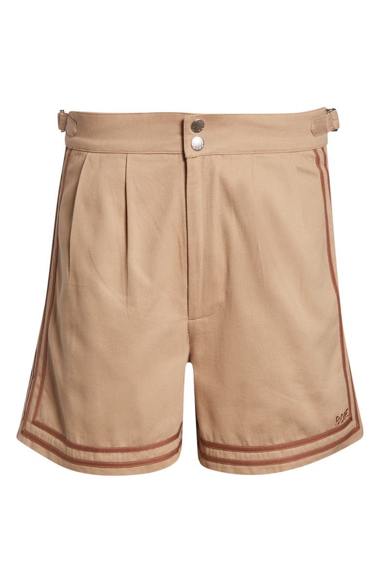 Bode Canteen Cotton Twill Shorts, Main, color, Khaki