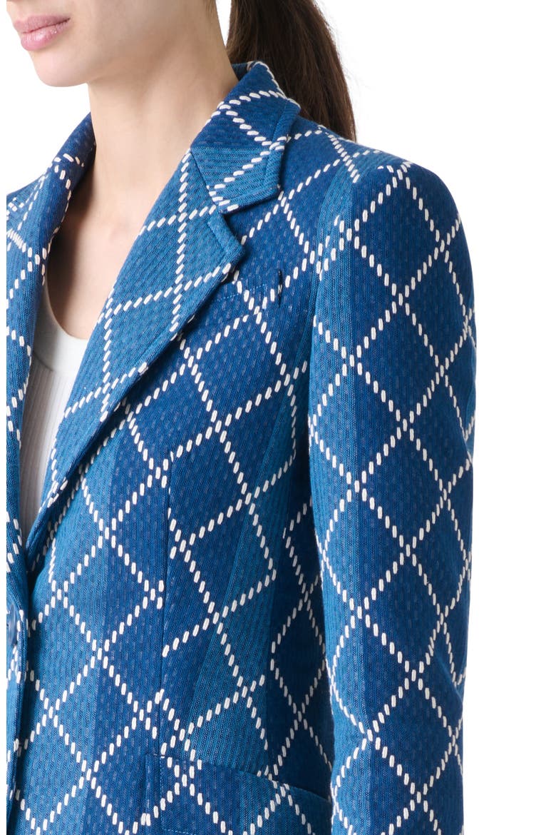 Diamond Jacquard Cotton Blazer, Alternate, color, MEDIUM BLUE-MULTICOLOR