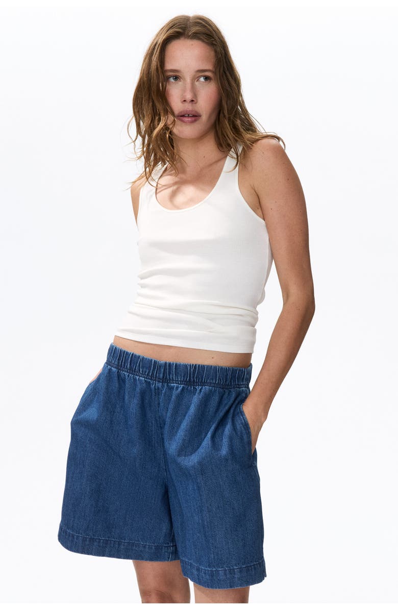 H&M Denim Pull-on Shorts, Alternate, color, Denim Blue