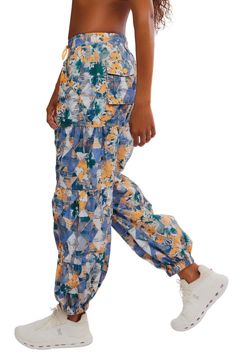 Free People Set Me Free Print Pants, Alternate, color, Midnight Navy Combo