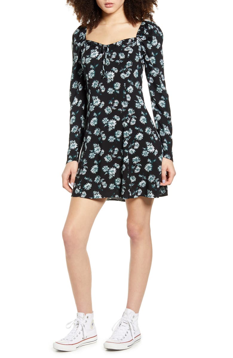 BP. Printed Long Sleeve Minidress, Main, color, 