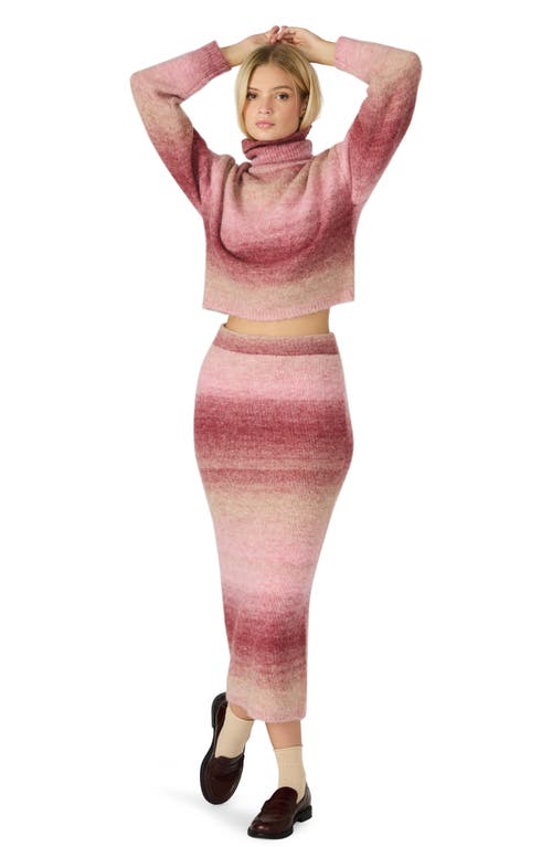 Steve Madden Karmen Ombré Stripe Knit Skirt In Multi