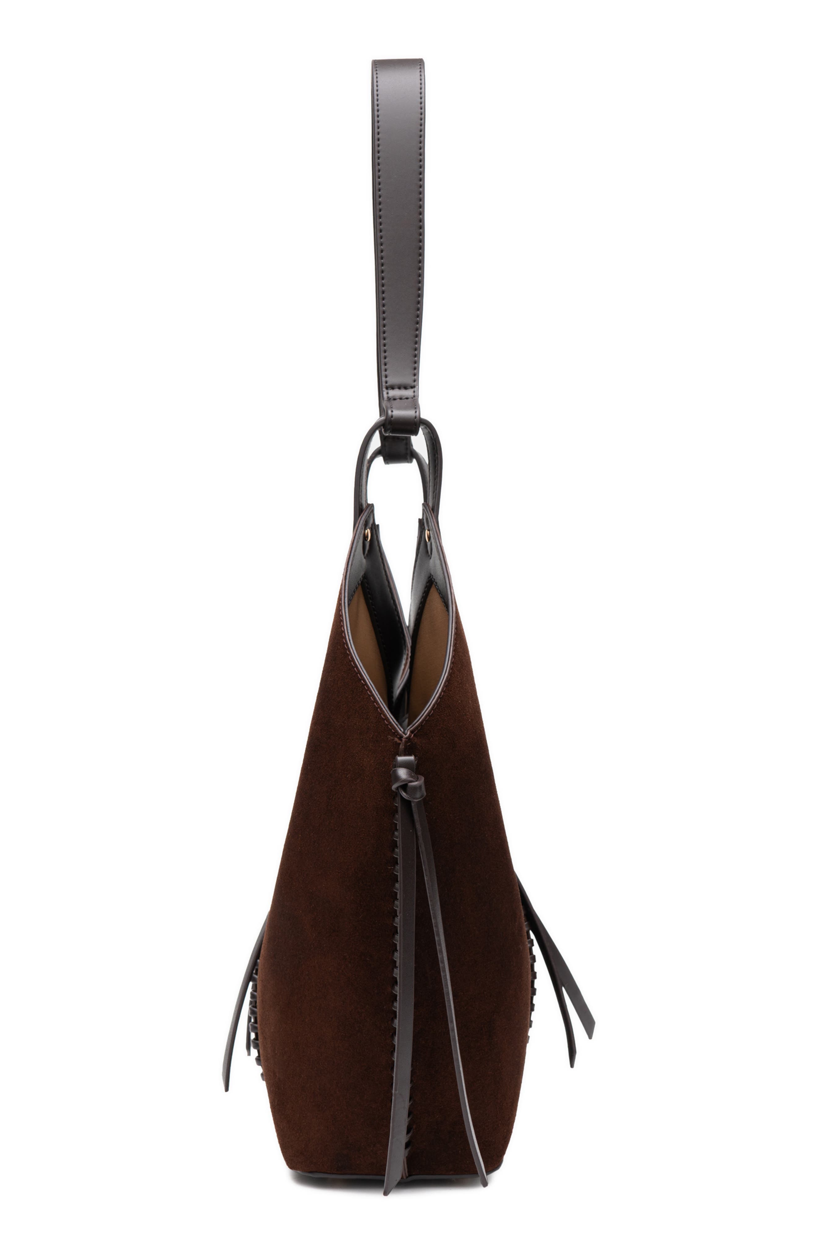 Sedona Suede Tote Bag, Alternate, color, CHOCOLATE