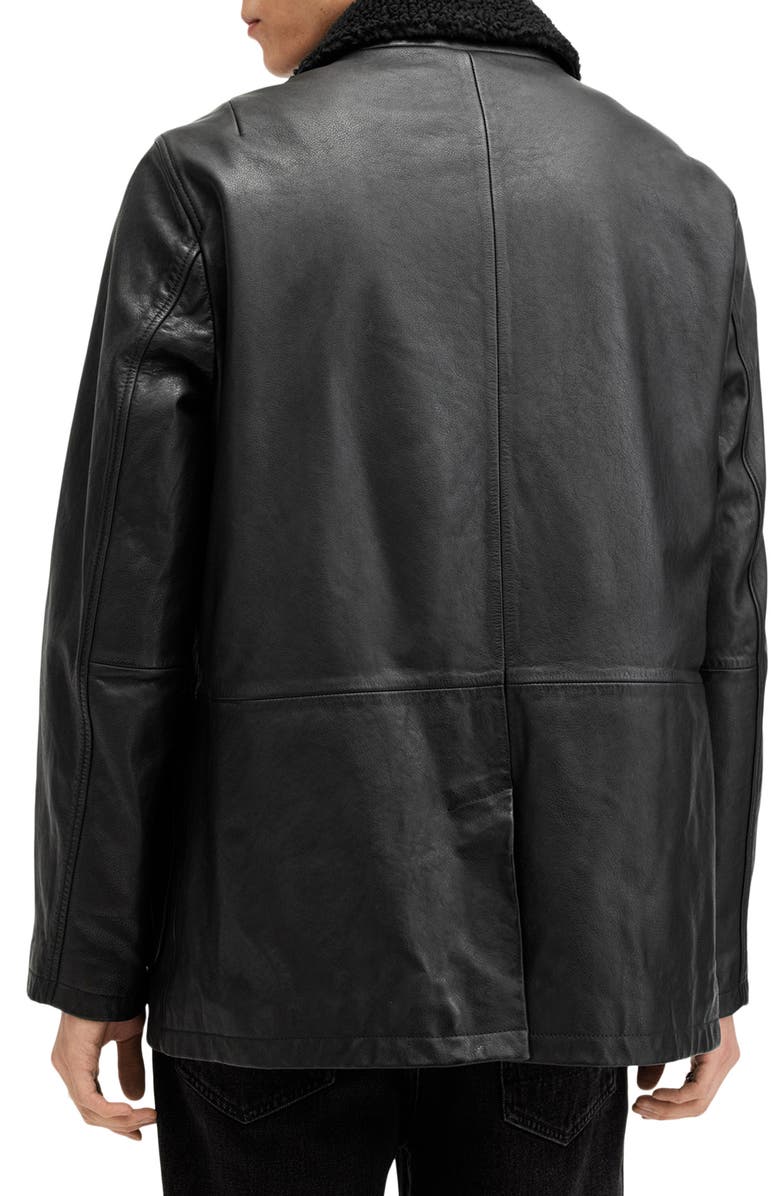 AllSaints Moriarty Leather Jacket, Alternate, color, Black