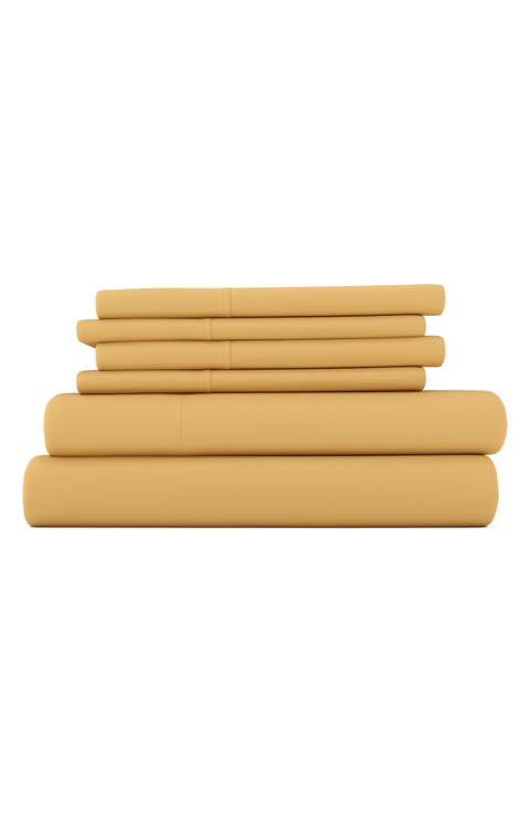 Premium Ultra Soft 6 Piece Microfiber Solid Sheet Set