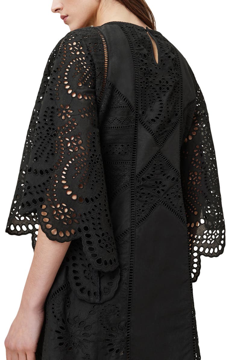 AllSaints Luci Eyelet Embroidered Minidress, Alternate, color,