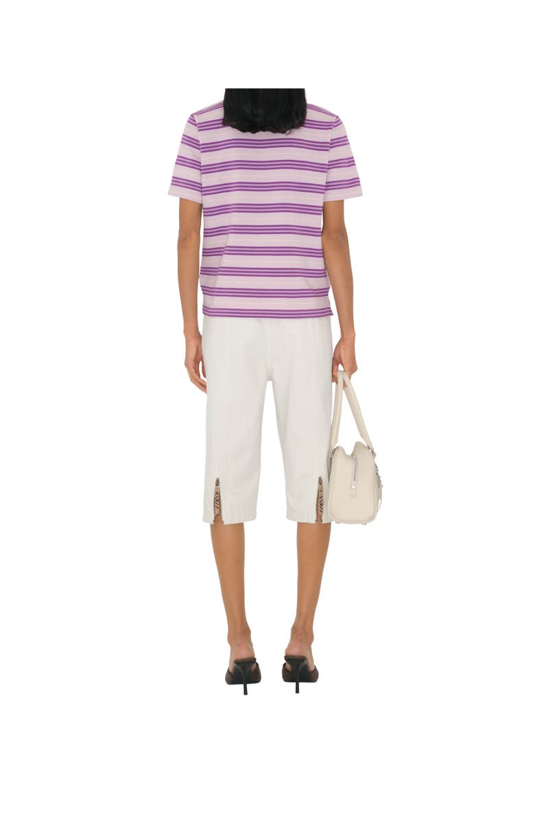 Burberry Striped Cotton Polo Shirt, Alternate, color, Haze