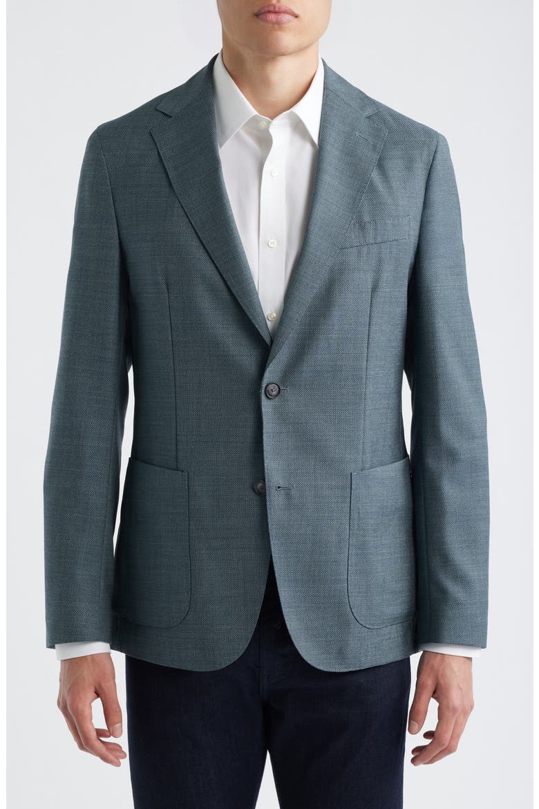 Hanry Slim Fit Textured Virgin Wool Sport Coat, Main, color, GREEN / TEAL