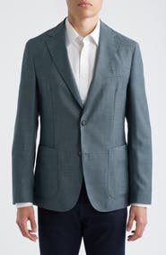 BOSS Hanry Slim Fit Textured Virgin Wool Sport Coat
