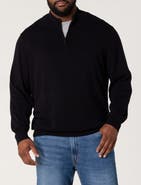 Harbor Bay by DXL Big & Tall Quarter-zip Pullover Sweater
