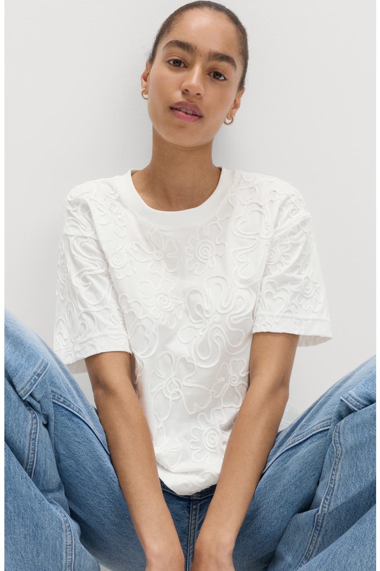 Boxy Appliqué T-Shirt, Alternate, color, SOFT WHITE