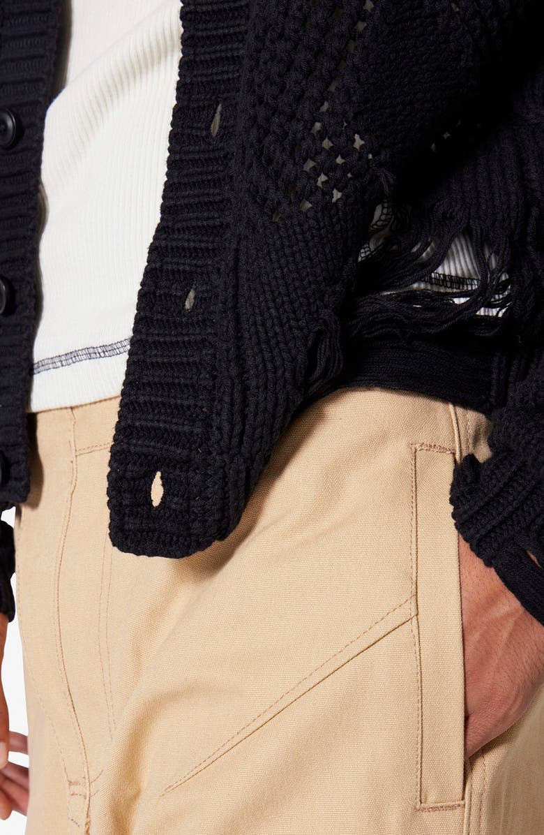 mnml Distressed Chunky Collared Cardigan, Alternate, color,