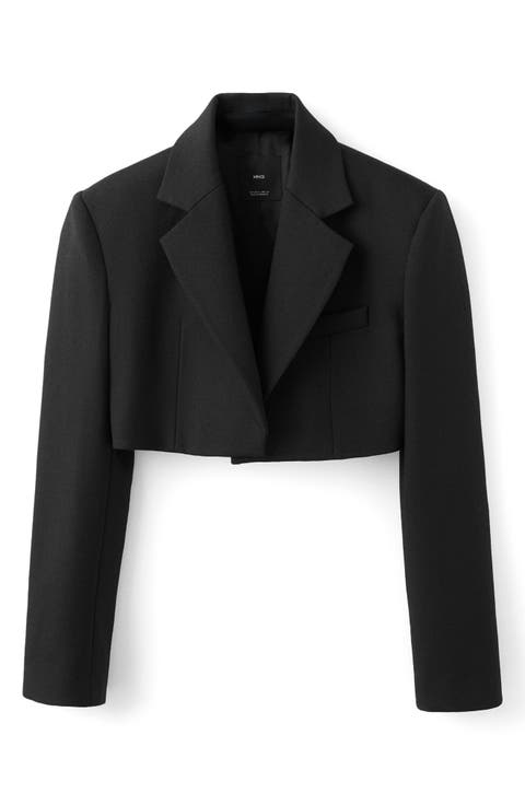 x Kaia Gerber Wool Crop Blazer
