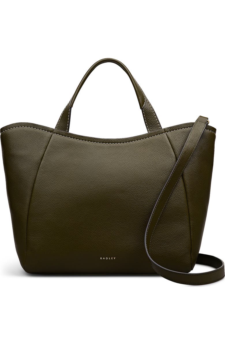 Radley Muswell Lane Pebbled Leather Satchel, Main, color, Pine Needle