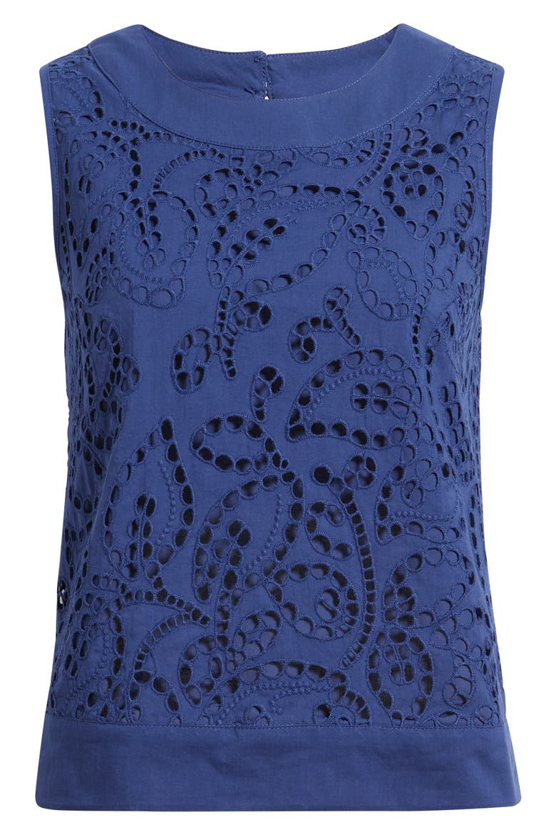 Eyelet Crop Tank, Alternate, color, BLUE MARINA