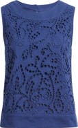 Wit & Wisdom Eyelet Crop Tank