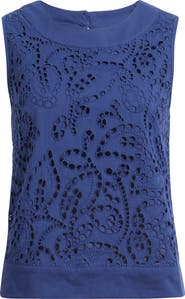 Wit & Wisdom Eyelet Crop Tank