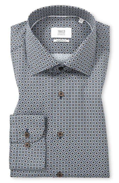 Modern Fit Printed Twill Shirt