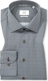 1863 by Eterna Modern Fit Printed Twill Shirt