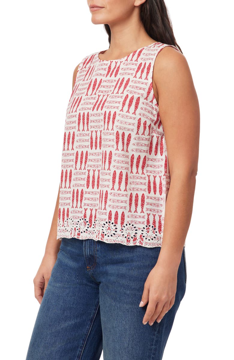 C & C California Letizia Sardines Cotton Shell, Alternate, color, Sugar Swizzle/ Barberry