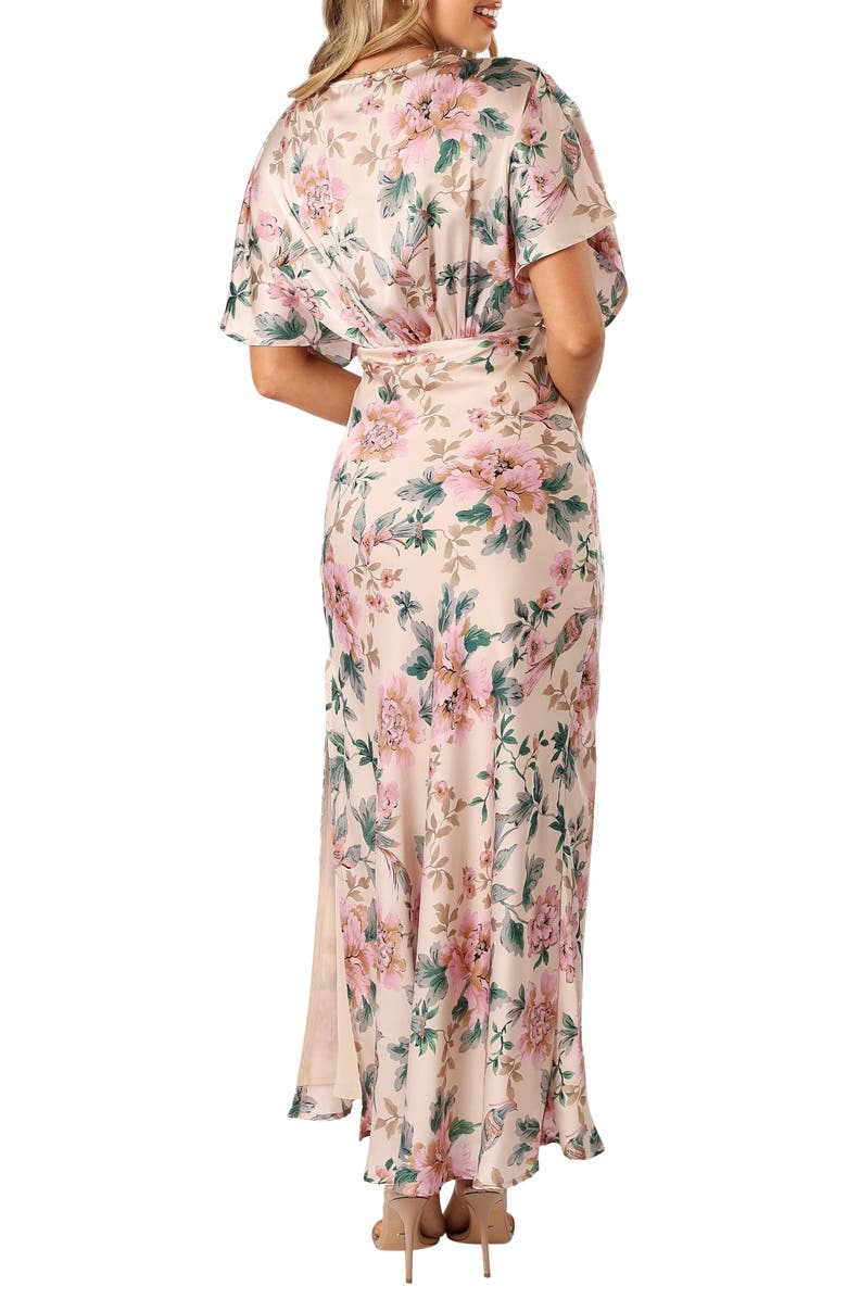 Petal & Pup Ricki Floral Satin Gown, Alternate, color,
