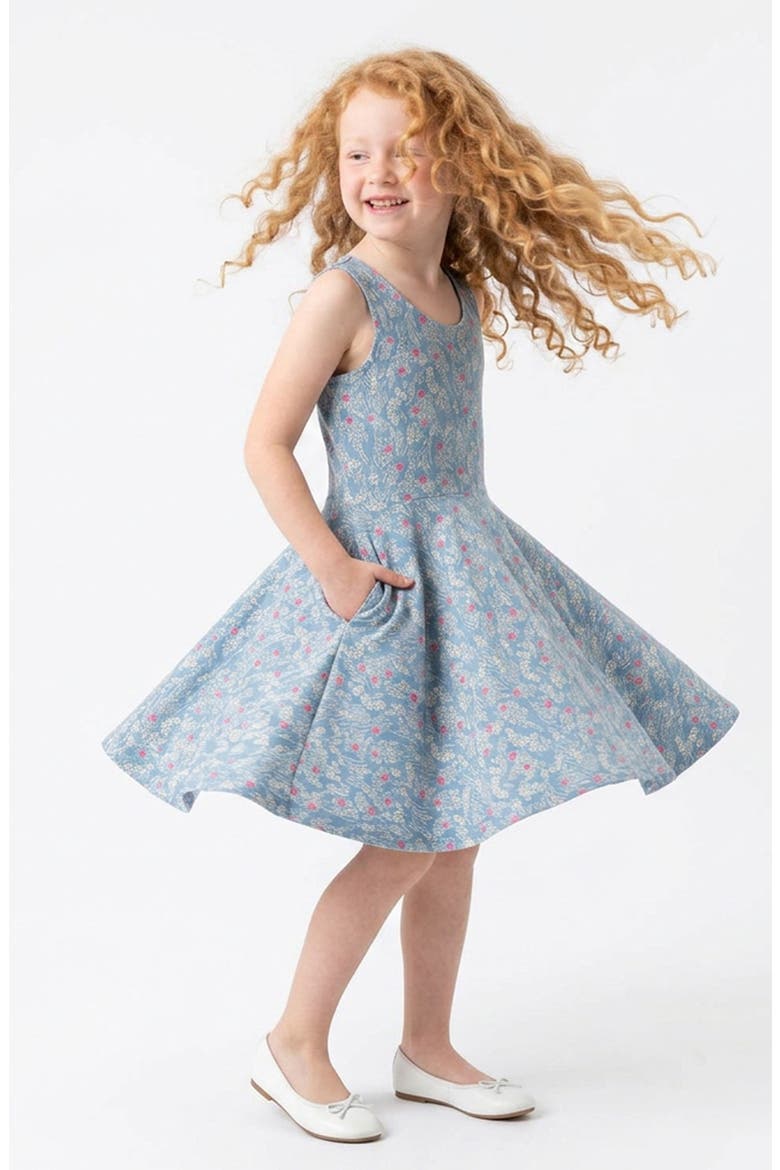 Organic Cotton Sleeveless Print Twirl Dress, Alternate, color, Cherry Blossom