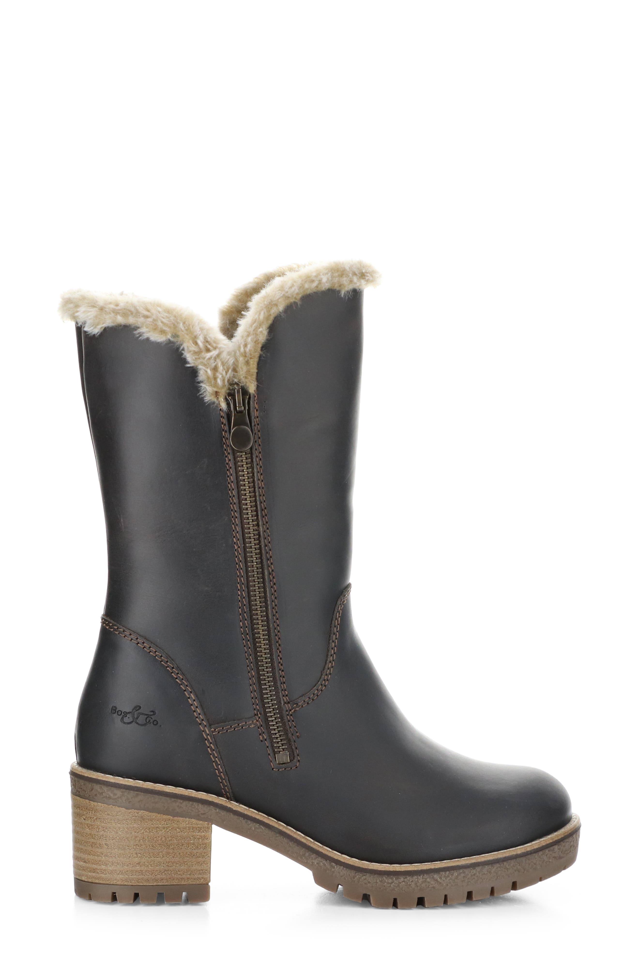 Match Waterproof Faux Fur Lined Boot, Alternate, color, BROWN/ BEIGE SADDLE/ FAUX FUR