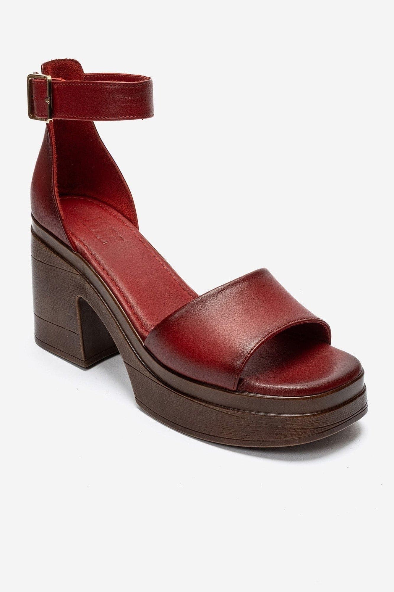 Margot Leather Platform Sandal, Alternate, color, Red Leather