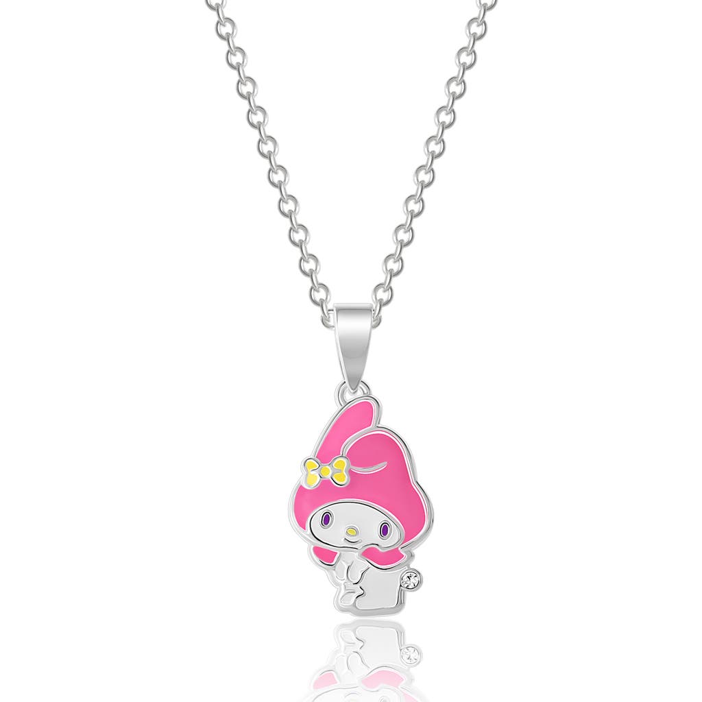 Hello Kitty Silver Plated And Clear Crystal My Melody Pendant, 18'' Chain In Multi