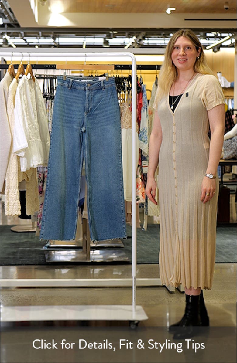 Catherin Raw Hem High Waist Culotte Jeans, sales video thumbnail