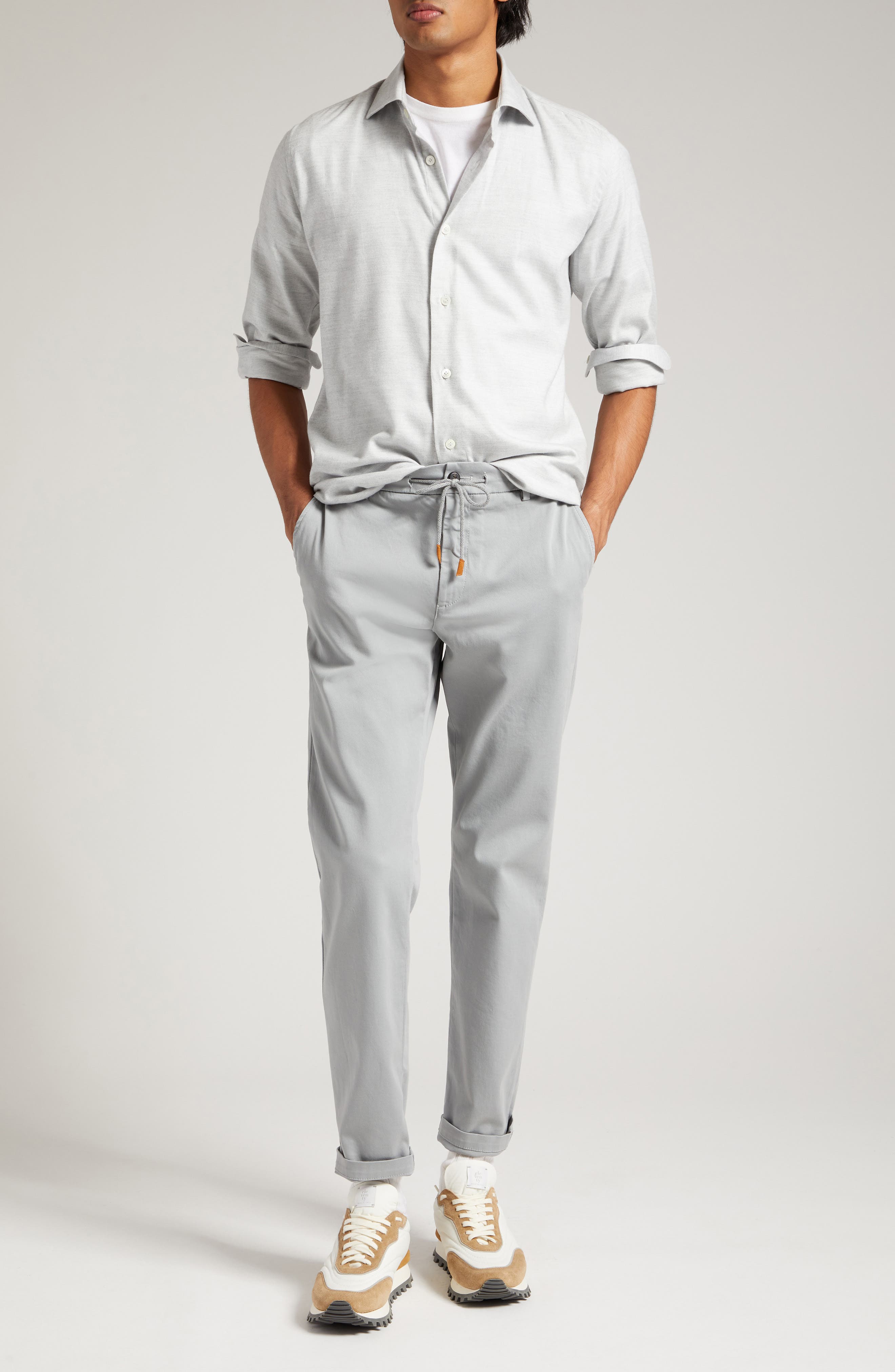 Herringbone Cotton Blend Button-Up Shirt - image 2