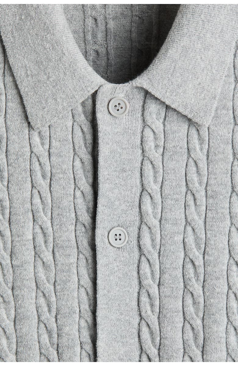 H&M Regular Fit Cable-knit Shirt, Alternate, color, Gray