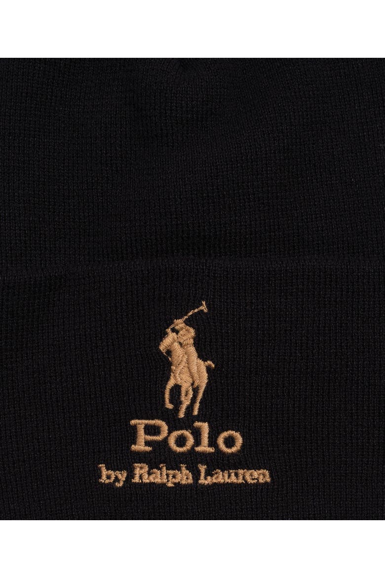 Cotton Polo Pony Beanie, Alternate, color, Polo Black