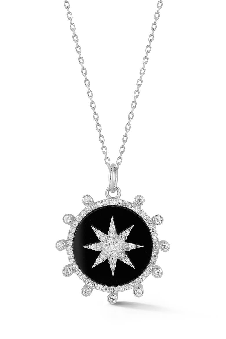 Medallion Pendant Necklace, Main, color, SILVER